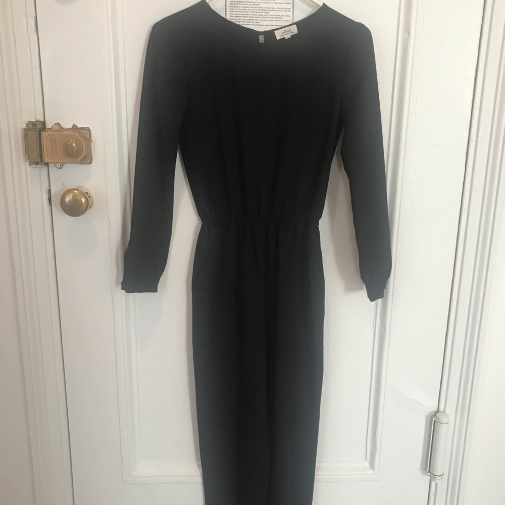 Aritzia Wilfred black jumpsuit basket weave XXS